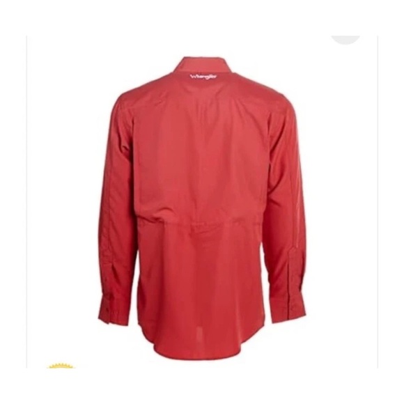 Men's Wrangler Performance X-Large Button Western Long Sleeve Shirt In Salmon - Picture 2 of 16